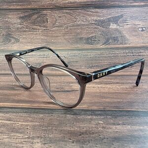 DKNY DK5037 270 Smoke Grey Tortoise Round Cat Eye‎ Eyeglasses Frames 52-17-135